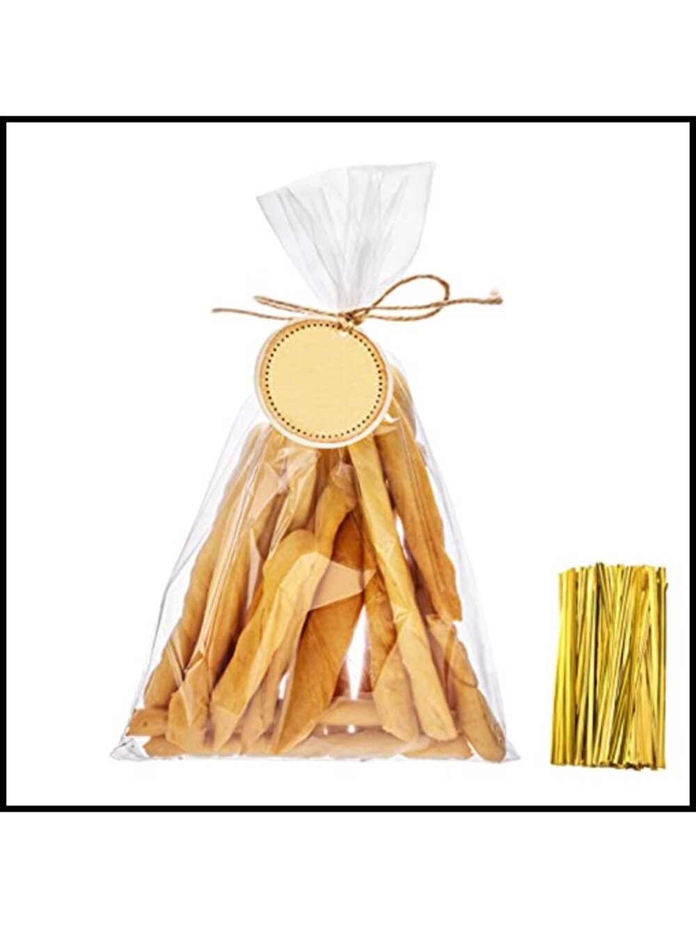 Cellophane Treat Bags 6x12 with Ties 100pc Thicker Strong Clear Party Favor
